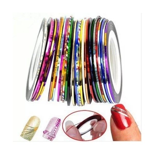 Goliton 32 Mix Color Rolls Striping Tape Line Sticker DIY Tips Set for Nail Art Decoration