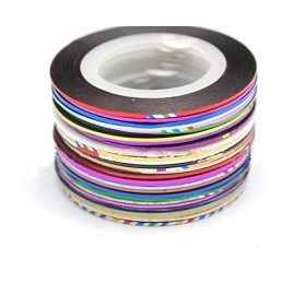 Goliton 32 Mix Color Rolls Striping Tape Line Sticker DIY Tips Set for Nail Art Decoration