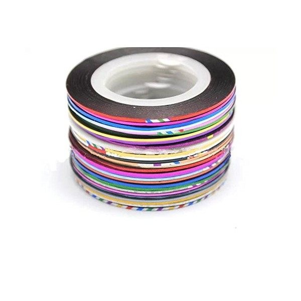 Goliton 32 Mix Color Rolls Striping Tape Line Sticker DIY Tips Set for Nail Art Decoration