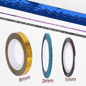 46 Pcs Nail Sticker Autocollant Fil Striping Tape Bande Manucure Rouleau à Ongles Ruban Line Art Accessoire Décoration pour F