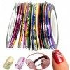 30 Couleurs Multicolore Couleurs Mélangées Rouleaux Bande de Bande Ligne Nail Art Décoration Autocollant DIY Nail Tip