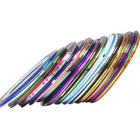 30 Couleurs Multicolore Couleurs Mélangées Rouleaux Bande de Bande Ligne Nail Art Décoration Autocollant DIY Nail Tip