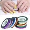 32pcs Couleurs mélangées Rouleaux dongles Striping Tape Line DIY Nail Art Conseils décoration Autocollant Ongles Soins créat