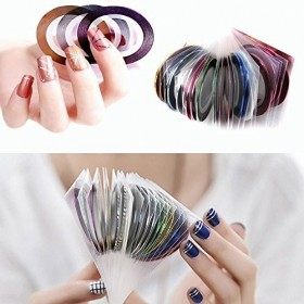 30 Couleurs Nail Art Décoration Stripes, Ongle Nail Art Striping Tape, Striping Tape Fil Bandes Autocollant Ongle Tips