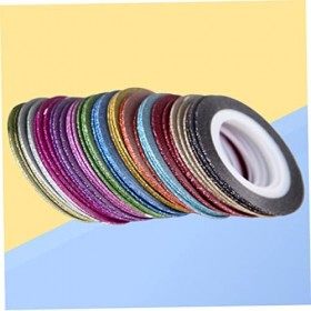 Beavorty 52 Rouleaux Nail Art Autocollant Glitter Autocollants Ruban Décoratif DIY Nail Sticker Nail Art Bande Manucure Bande