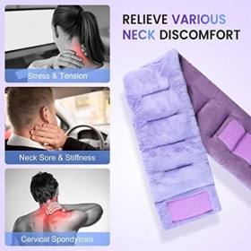 SuzziPad Coussin chauffant au micro-ondes pour les douleurs cervicales avec masque chauffant pour les yeux, pour soulager le 