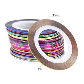 Oyfel. 30x Nail Sticker Rouleaux de Ruban pour Nail Art Autocollants à Ongle Nail Art Striping Tape Nail Outils Artistiques B