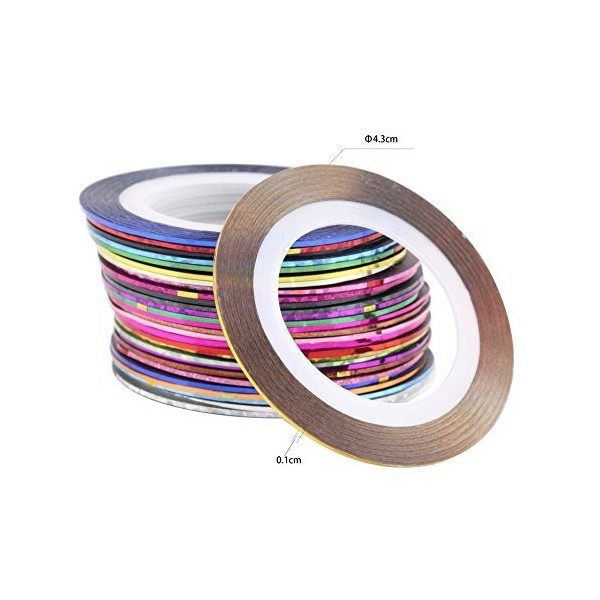 Oyfel. 30x Nail Sticker Rouleaux de Ruban pour Nail Art Autocollants à Ongle Nail Art Striping Tape Nail Outils Artistiques B