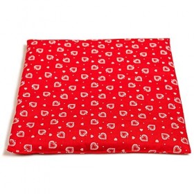 Coussin en graines de lin - 24 x 24 cm - Cœurs rouges - Coussin chauffant et froid