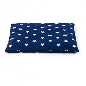 Coussin garni de noyaux de cerise - 24 x 24 cm - Bleu étoiles - Coussin chauffant et compresse froide - Sac de noyaux de ceri