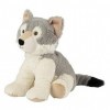 Warmies® Coussin chauffant en peluche « Loup » Millet Garnissage lavande 35 cm 700 g