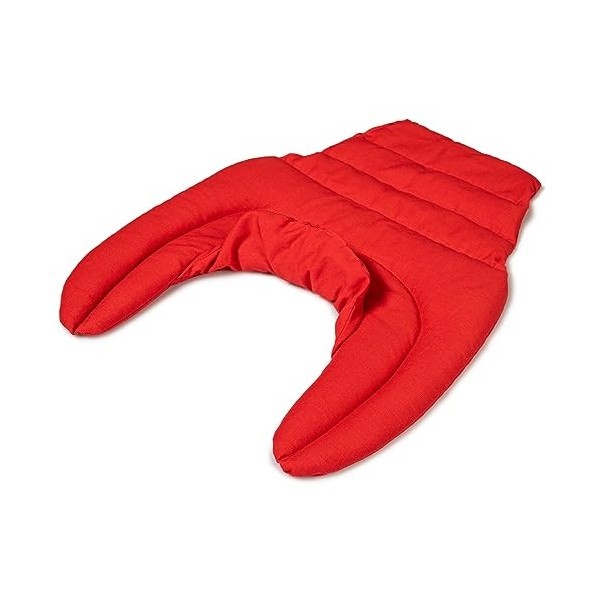 Tour de cou pour vertèbres cervicales avec col montant et partie dorsale - Tissu biologique rouge- Coussin thermique 2 en 1 u