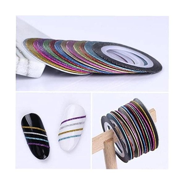 13 Rouleau À Ongles Ruban Striping Coloré Matte Glitter Ligne Adhésif Stickers Diy Nail Art Décoration Design couleur Aléato