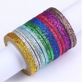 Nail Art Matte Glitter Nail Striping Ruban adhmat Rainbow Line Sticker Nail Foil Design Conseils 1mm 8 Couleurs