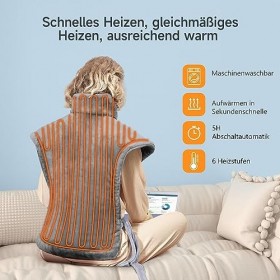 Coussin chauffant pour soulager les maux de dos, 61 * 84 cm Couverture chauffante pour le cou et les épaules, Chauffage rapid