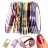 Gshy 32 pcs Nail Sticker Fil Bandes Striping Tape Autocollant Manucure Ongle Nail Art Tips Décoration Autocollant DIY