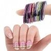 Gshy 32 pcs Nail Sticker Fil Bandes Striping Tape Autocollant Manucure Ongle Nail Art Tips Décoration Autocollant DIY
