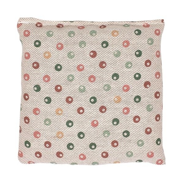 Coussin aux graines de lin - Bouillotte sèche 12x12cm - pois multicolores - Coton Bio - Coussin naturel thermique utilisable 