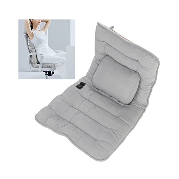 FOTABPYTI Tapis Chauffant pour Chaise, Coussin Chauffant en Graphène Gris Clair avec Cordon dalimentation pour lhiver