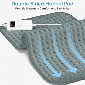 Coussin Chauffant Comfort, 76*40cm Couverture Chauffant Cervicales avec 6 Niveaux de Température 4 Réglages de Minuterie Arrê
