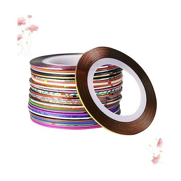 Beavorty 30 Rouleaux Nail Art Autocollants Nail Art Décoration Bandes Rouleaux Striping Tape Line Nail Striping Tape Line Sil