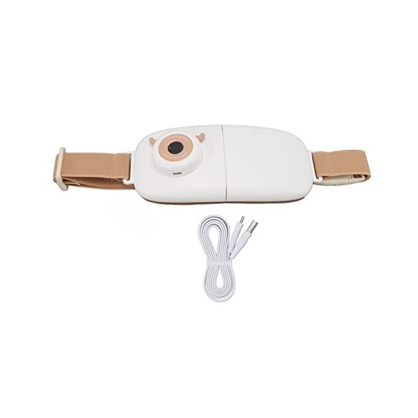 BAOFUYA Ceinture de Douleur Menstruelle Pliable, Température de la Ceinture Chauffante Pliable ABS Affichage Numérique Charge