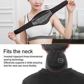 Ceinture Chauffante électrique pour le Cou, Compresse Chaude pour Vertèbre Cervicale avec Poche, Coussin Chauffant pour le Co