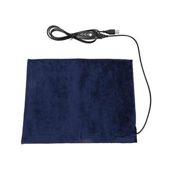 Coussin Chauffant, 5V / 2A USB Coussin Chauffant Electrique à Température Réglable à 3 Modes Tapis Chauffant pour Réchauffer 