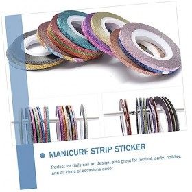 COHEALI 30Pcs Adhésif Ligne De Sable DOr Autocollant Nail Tech Accessoires Ruban Adhésif En Caoutchouc Arrière Couleur Autoc