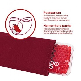 NEWGO Lot de 2 packs de gel post-partum réutilisables pour compresses froides et chaudes avec 4 manchons lavables, soulagent 