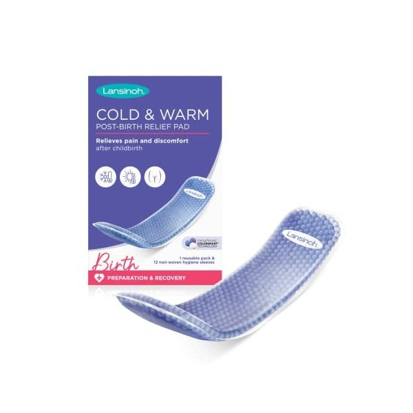 Lansinoh Cold & Warm Post-Birth Relief Reusable Freezer or Microwave Pads for Postpartum Pain After Birth for The First Days 