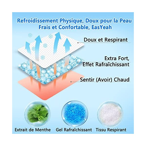 16 x EasYeah Patch de Gel Refroidissant pour la Fièvre, Patch de Gel Rafraîchissant pour la Fièvre et des Migraines - pour Bé