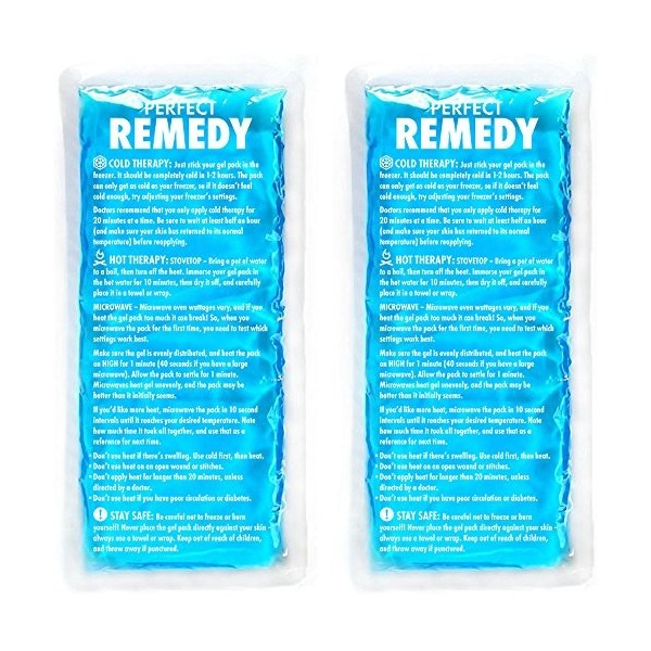 Perfect Remedy - Poche de Glace en Gel Pour Blessures [2 Unités], Poche de Gel Chaud Froid Réutilisable de 27 cm, Soulage Dou