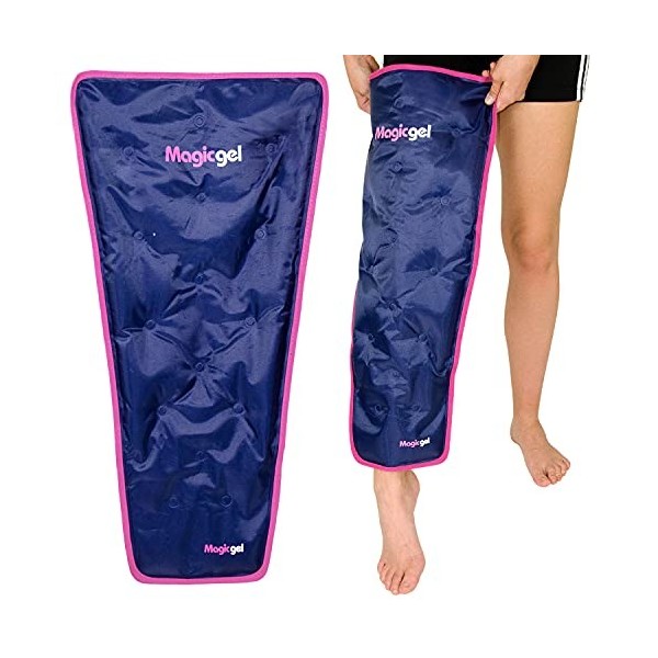 Magic Gel Pack de Glace en Gel pour Jambe et Cuisse - Poche de Glace Réutilisable Thérapie par le Froid - Réduit Douleur, Gon