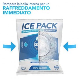 AIESI® Froid instantané jetable sachet en TISSU NON TISSÉ taille 14x18 cm ICE PACK Paquet de 25 pièces , Made in Italy