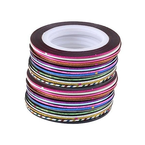 FRCOLOR 90 Rouleaux Ruban Décoratif Nail Art Bande De Rayage Manucure Bande De Rayage Bande De Rayage Ligne Autocollants Pour