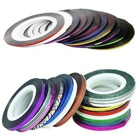 Générique 32 Pcs Couleurs Mélangées Rouleaux À Ongles Striping Tape Line DIY Nail Art Conseils Décoration Autocollant Soins d