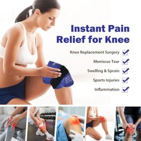 NEWGO Pack de glace pour le genou Pack de glace en gel chaud et froid réutilisable pour la chirurgie de remplacement du genou
