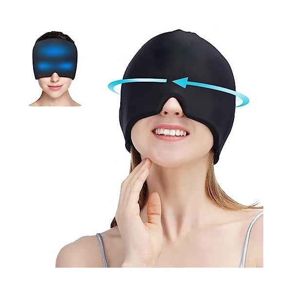 Bonnet Anti Migraine Masque Migraine migraine bonnet Poche de glace en gel Bien-être instantané soulage tension, maux de tête