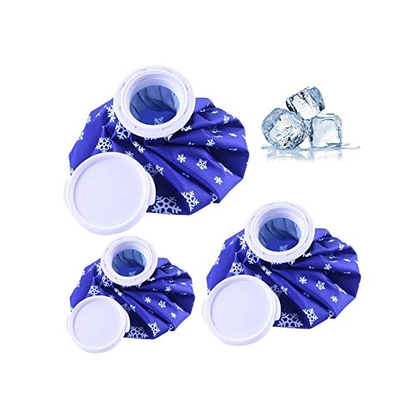 Glaitc 3-Pièces Petite Poche à Glace Reutilisable pour le Soulagement de la Douleur des Blessures