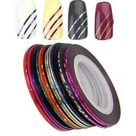 ATHT 20 Rouleaux dautocollants dart dongle en Plastique Bandes de Rayures Ligne colorée Autocollants dongle Bricolage déc