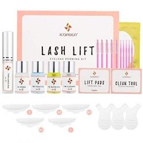 Kit Rehaussement de Cil,Lash lift Kit,Eyelash Perming Kit Rehaussement Cils,Cils Liquides Curling Perming Kit Idéal pour les 