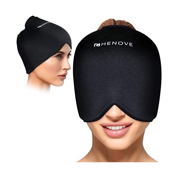 Chenove Migraine Ice Bandeau de tête en gel pour soulager les maux de tête, confortable et extensible pour migraines avec com