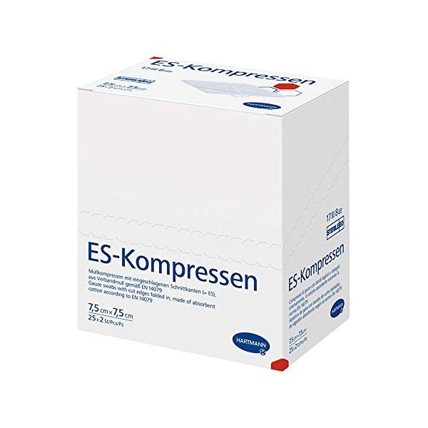 ES compresses stériles de 8 fois 7,5x7,5cm, 25x2 St