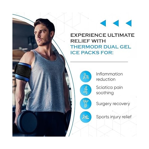 ThermoDR- Packs de glace doubles pour blessures x2 | Pack de glace chaud ou froid | Packs réutilisables pour le soulagement