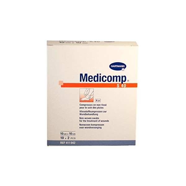 Hartmann Medicomp Compresses en Non-Tissé Stériles 10 x 10 cm 10 x 2 Compresses