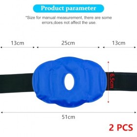 Lot de 2 coussinets de refroidissement pour genoux : 25 x 16,5 cm - Réutilisables - En gel avec sangles, coussin de refroidis