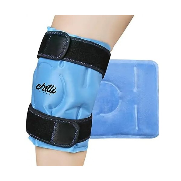 Sac de glace pour genou – Pack de gel souple post-chirurgie pour soulager la douleur – Thérapie par le chaud et le froid réut