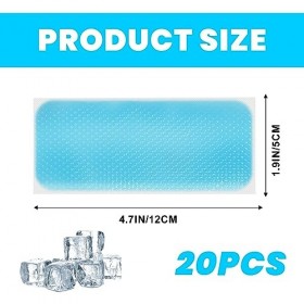 20 Pcs Patch De Gel Refroidissant pour La Fièvre, Patch De Gel Rafraîchissant, Refroidissement Patche, Soulagement De La Fièv