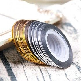 20 Rouleaux Gold Silver Striping Tape Sticker Art Art Polish Transfer Nail Fil Foils Adhesive Decal Manucure Decoration
